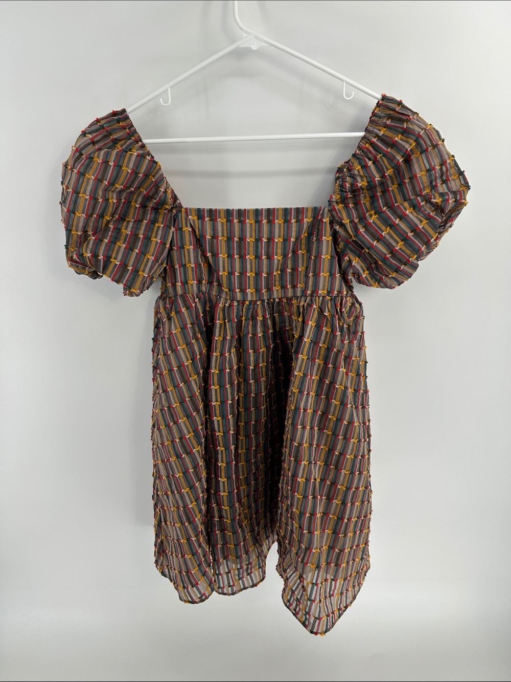 Fab’rik Puff-Sleeve Smocked‎ Dress - Multicolor Small